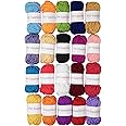 TYH Supplies 20 Acrylic Yarn Pack | 440 Yard Soft Yarn Medium Weight | Mini Beginner Assorted Yarn Set | 20 Unique Colors 22 Yard Each Skein | Multipack for Amigurumi and Crafts