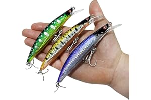 GT COMPANY Señuelos de Pesca Spinning – Minnow spinning Lubina – Señuelos spinning mar – Señuelos Artificiales de pesca – Señuelos Flotantes Artificiales – Cebos Lucio/Black Bass/lubina – Pesca pantano y mar – 13cm y 23 gramos
