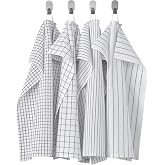 Ikea RINNIG &Ccedil;ay Havlu, Beyaz/Koyu Gri/Desenli, 18x24 (45x60 cm)