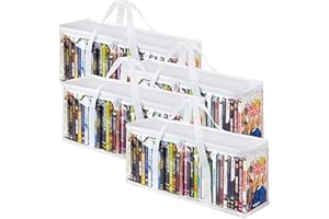 Stock Your Home DVD Storage Bags (Set of 4) Media Organizer Bag for DVDs, CDs, Blu Ray Disc, Movie Cases, VHS Box, Video Game Disks, Clear Plastic Holders with Carrying Handles and Zipper - White