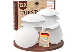 WEIDEBACH® 12x dezente Türstopper Wand, weiße Türpuffer, 40x9 mm Türstopper Wand selbstklebend, Elastikpuffer für jede Oberfläche, Gummistopper, Türpuffer Wand, Puffer