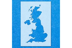 LAZER NINJA United Kingdom Country Map Stencil: Mylar Airbrush Wall Art Painting Crafts -A4 Stencil - Design Size (255mm 155mm)