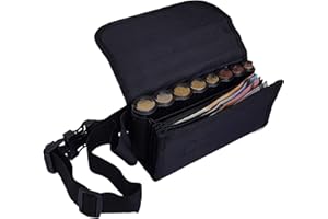 CLAIRE-FONCET Kellnertasche - Kellnerbörse – Hüfttasche in Canvas Gewebe, Inklusiv 8 Euro Munzen Geldwechsler, 1 Innentasche mit Reißverschluss, Magnetverschluss, ideal für Kellner, Kellnerin