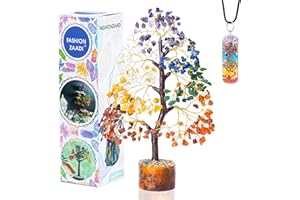 FASHIONZAADI Seven Chakra Tree of Life - Gemstones Tree - Feng Shui Tree - 7 Chaka Tree - Artificial Decorative Tree - Spritiual Gifts for Women - Healing Crystal - Unique Gifts - Money Tree - Home Crystal Decor
