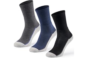 MAT AND VIC'S 6 lub 12 par męskich skarpet zimowych Mat & Vic oraz bawełniane Classic OEKO-TEX Standard 100 dla kobiet grube, ciepłe skarpety termiczne, wielokolorowe skarpety robocze - Warm Thermo Crew Work Socks