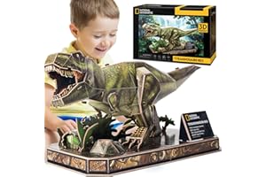 CUBICFUN Puzzle 3D, dinozaury, zabawka dla dzieci, tyranozaur Rex, dinozaur, puzzle dla dzieci w wieku 5, 6, 7, 8 lat, 52 sztuki, dla dziewczynek, chłopców, prezent