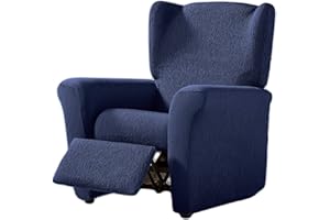 SAYMI Estoralis | Beta | Funda Sillon de Diseño Moderno | Tejido Elastico Azulon | para Sillon Relax de 70 a 90 cm. | Protector de Sillon | Adaptable a Todo Tipo de Sillones