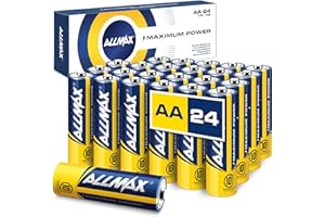 ALLMAX BATTERY Allmax AA Maximum Power Alkaline Double A Batteries (24 Count) – Ultra Long-Lasting, 10-Year Shelf Life, Leakproof Design, 1.5V