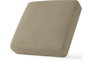 CHUN YI Stretch Sofa Seat Cushion Cover, Fitted Sofa Couch Cushion Covers Furniture Protector, Replacement for Individual Cushion Checks Jacquard Sofa Seat Furniture Cover(1 Seater,Sand)