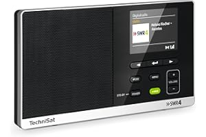 TechniSat DIGITRADIO 215 SWR4 Edition - portables DAB Radio (DAB+, UKW, Farbdisplay, SWR4-Direktwahltaste, Wecker, Favoritenspeicher, Kopfhöreranschluss, Netz- und Batteriebetrieb) schwarz