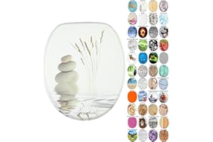 Sanilo Abattant WC, Grande sélection de lunettes de toilette, Finition de haute qualité, Charnières robustes, Fixation facile (Balance)