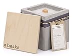 Beske-Manufaktur Design Betonfeuer, Outdoor Kerze mit Dauerdocht, 13x13x13cm, Gartenfackeln zum nachfüllen mit...