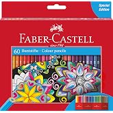 FABER-CASTELL - Castle Colored Pencils Set, 60 Hexagonal Pencils | Shatter Proof Colored Pencils with High Colour Intensity a