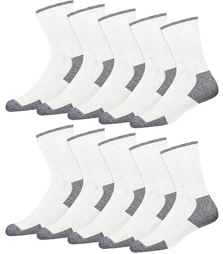 Lot De 10 Paires De Chaussettes Noires Homme/femme - Coton, Marquage Couleur Par Taille, Zones Renforcées - Confort Travail, Sport