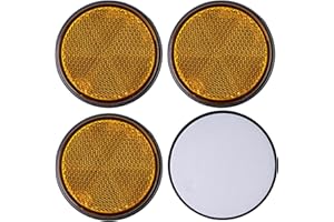 YOUR DAY MATE Reflectores para Pegar, 4 Uds, Naranja, Ø 60 mm, Marca de E, Reflector de Seguridad de Remolque, Caravana, Poste, Captafaro, Derecho e Izquierdo, Reflector de Remolque Estándar, Catadioptrico Naranja