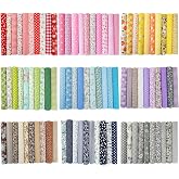 YUMILI 100 Pieces Cotton Patchwork Fabric 10 x 10 cm Pack of Patchwork Fabric Cotton Fabric Flower Design for Sewing Crafts A