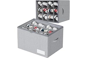 WANGIRL Organisateur Chaussures, Convient à 12 Paires, Grande Boite Rangement Chaussures Placard, Support Inférieur et Poignées Renforcées - Gris