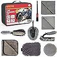 GADLANE 9 Piece Car Cleaning Kit With Storage Bag Includes Upholstery Brush, Detailing Brush, Microfibre Pad, Microfibre Cloth, Wheel Brush, Drying Towel, Glass Cloth, Mitt, Microfibre Duster