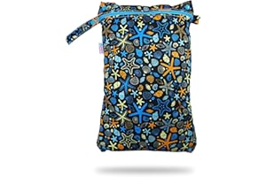 Petit Lulu wasserdicht doublesize Windeltasche | Wetbag Organiser Beutel | Windelsack | Nasstasche für Stoffwindeln | Nässeschutzbeutel | Waterproof Wet Bag | Wickeltasche (Muscheln)