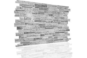 NOVECRAFTO PVC Wandpaneele Steindekor Wandverkleidung - 3D Paneele Wand aus PVC - Satz mit 16 Paneelen | 7.3 qm - Wandverkleidung für Innenwände Grau Wandverkleidung