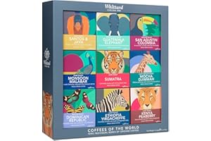 Whittard of Chelsea | Coffees of the World Gift Set For Men & Women | 9 Boxes of Single Origin Ground Coffee | Brews up to 72 cups | 9 x 66g Ground Coffee Bags