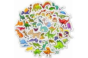 PADABAYKA 100 Pcs Pegatinas de Dinosaurios Lindos para Niños, Vinilo Impermeable para Botellas de Agua, Favoritos de Fiesta de Cumpleaños de Dinosaurios, Pegatinas para Portátiles de Niños - Dino Stickers