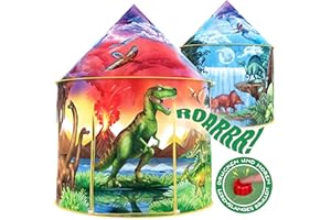 W&O Dinosaurier Spielzelt mit tollen Dinogeräuschen - Pop-Up - Kinderzelt für Drinnen und Draußen, Spielhaus für das Kinderzimmer, für Mädchen und Jungen, Kinder Zelt
