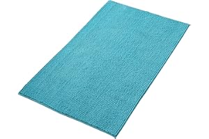 Decomira Alfombra de Baño Antideslizante de Chenilla | Alfombrilla súper Absorbente y Lavable a máquina | para el baño, la Ducha, la bañera o como Alfombra WC | Turquesa - 70x120 cm