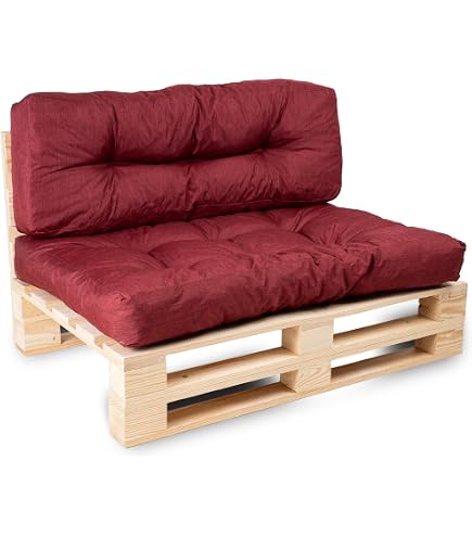 Coussin Pour Palette De Jardin 120x40cm - Housse Résistante Rembourrée - Couleur Orange Gesteppé