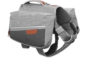 Ruffwear Sac à dos de tous les jours, Chiens de petite taille, Taille ajustable, Taille: S, Gris (Cloudburst Grey), Commuter Pack, 5050-045S