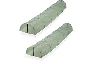 Relaxdays Serre, Lot de 2, 2,9 m de Long, en polyéthylène avec Fermeture éclair, Tunnel de Culture, Plantes, Vert