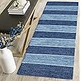 STONEMUNK Reversible Cotton Rectangular Floor Mat Carpet Rug Runner Bedside Runner for Bedroom, Bathroom, Kitchen Yoga & Home Machine Washable - (Blue Mix, 2x5 Feet)