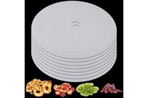 Yuffqopc 8 Stück Dörrfolie Runde Silikon Dauerbackfolie Dehydrator Blätter Dörrgitter Dörrmatten Für Dörrautomat