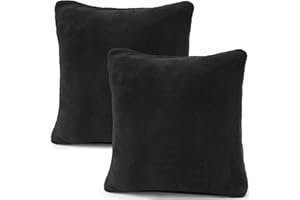 CelinaTex 2er Set Kissenbezug 40x40 cm Doppelpack Coral Fleece Kissenhülle, Dekokissen Bezug Sofakissenbezug Comfortable schwarz 5001316