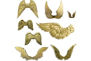 Kunze A067101011 - Assortimento di Ali d'Angelo, 84 Pezzi, Carta Goffrata, Oro