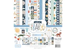 Echo Park Paper Company Echo Park - Kit di carta per collezione Welcome Baby Boy, 30,5 x 30,5 cm