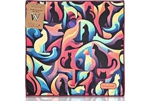 WESERWEF® Panno in Microfibra XXL 30×30 cm – Design Elegante e Pulizia Delicata per Occhiali, Lenti, Schermi, Smartphone e Tablet (cats)