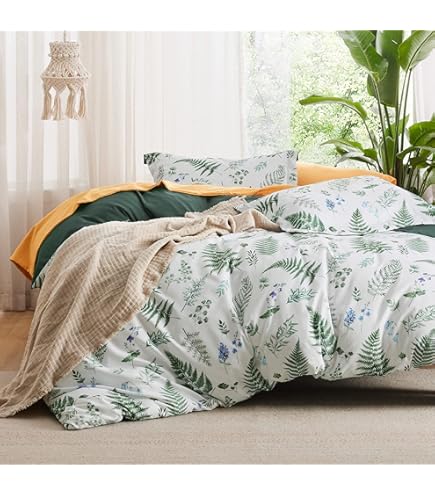 Sleepdown Botanical Leaves Floral Green Reversible Duvet Cover Quilt Pillow Cases Bedding Set Soft Easy Care King 230cm X 220cm~p73954916 - View #12