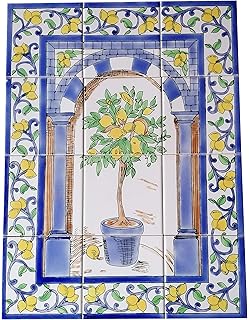 Handbemalte Fliesen Fliesenbild Kachelbild Jugendstil Zitronen 75x90cm Amazon De Baumarkt