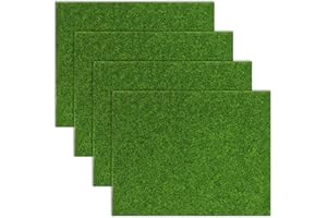 YQQYG 4 Stück Kunstgras Dekoration, 20 x 25 cm Kunstrasen-Basteln, Mini Kunstgarten Gras Teppich Dekor Basteln, Grasmatte für Basteln Außen Dekorationen Puppenhaus DIY Ornament