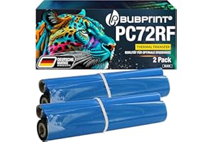 ‎BUBPRINT Bubprint 2 Thermotransferrollen kompatibel als Ersatz für Brother PC-72RF PC 72RF PC72RF für Fax T102 T 102 104 T104 T-104 106 T106 T72 T78 92 T92 T98 V1 Schwarz