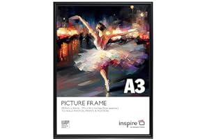 INSPIRE BY HAMPTON FRAMES Inspire By Hampton GLENWOOD A3 Black Poster Certificate Frame Acrylic (Non-Glass) IBHGLEA3BKP-PK1