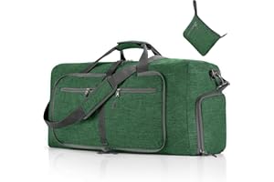 Vomgomfom Faltbare Reisetasche, Packbare und leichte Duffel Bag mit Schuhfach, Weekender Bag für Männer Frauen Wasserdicht & Reißfest, 115L