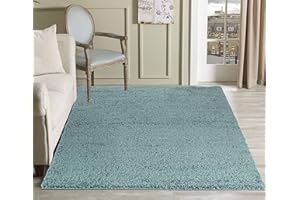 Serdim Rugs Living Room Shaggy Area Rugs, Polypropylene, DUCK EGG BLUE, 120x170cm(4'x5'6)
