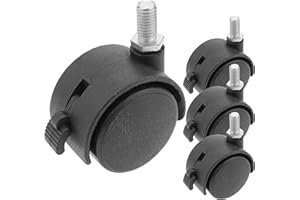 PRIMEMATIK.COM PrimeMatik KR001-VCES Rueda pivotante de Nailon con Freno 40 mm M6 4 Pack (KR001)
