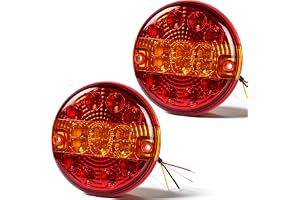 Yinaolan 2 st LED bakljus släpvagn, 12/24 V vattentät LED bakljus stopp broms sväng ljus blinkersljus för husvagn skåpbil båt husbil lastbil traktor E-märke