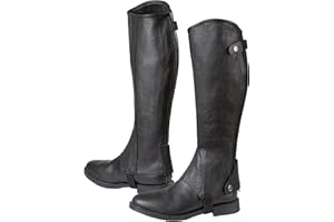 Covalliero Minichaps Elasto Leder Elastikeinsatz, schwarz