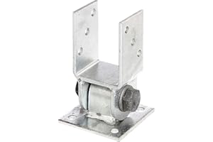 Alberts 208707 Pfostenträger mit beweglichem Oberteil | zum Aufschrauben | feuerverzinkt | lichte Breite 71 mm