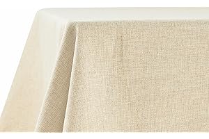 Decomira Mantel de Mesa Rectangular Aspecto Lino - Repelente al Agua, Antimanchas, Lavable - como Mantel de Jardín o para Mesa de Comedor - Beige Natural - 150x200 cm
