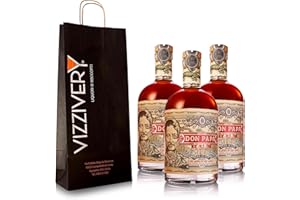 Don Papa Rum Small Batch Original 700 ml 40% Vol. – das echte Don Papa Small Batch Original mit Vizzivery-Beutel – Weihnachtsgeschenke – Weihnachtsideen - 3 Stück